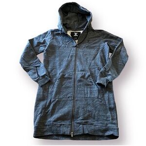 OnePiece charcoal grey tunic full zip hoodie sweatshirt women size medium